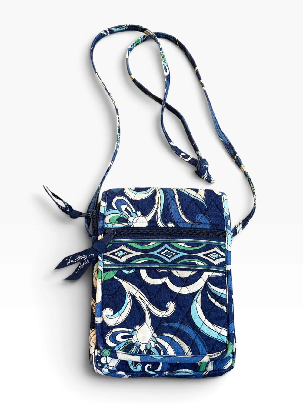 Vera Bradley Mini Hipster Crossbody Mediterranean Blue Quilted Minimalist